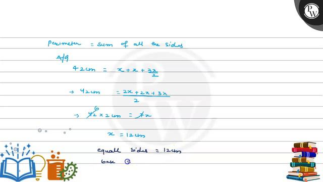 The perimeter of an isosceles triangle is 42  cm and its base is 1 1/2 times each of the equal si.. смотреть онлайн