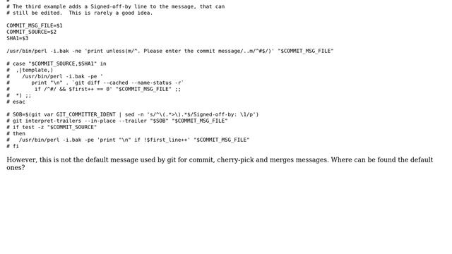Where are defined default git commit/cherry-pick/merge messages? смотреть онлайн