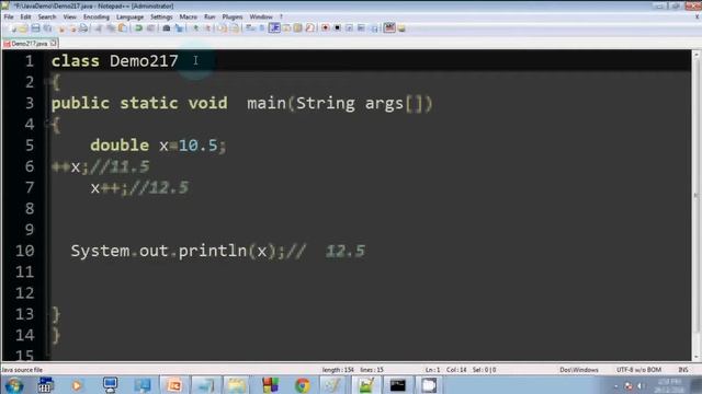 Lecture 113 Increment Operator working on different data types in java in hindi смотреть онлайн