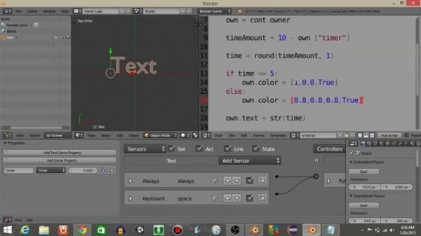 UPBGE - Adding Time to Timer Python