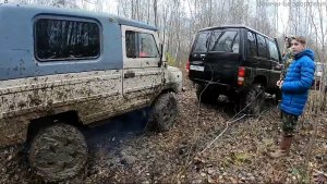 Очередной выезд на Бездорожье на внедорожниках ЛуАЗ-969, УАЗы, Нивы, Pajero и Тойота Ленд Крузер 70.