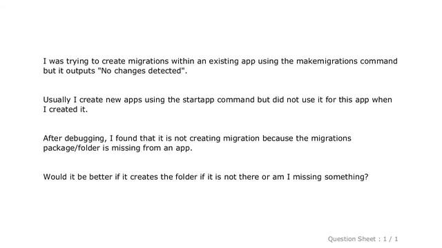 Django : Django - makemigrations - No changes detected смотреть онлайн