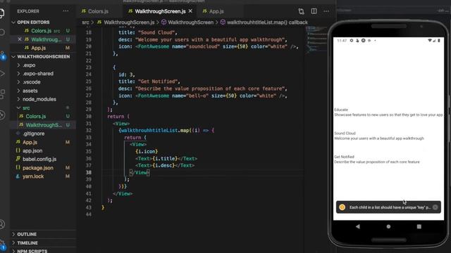 Creating walkthrough screen in react-native смотреть онлайн