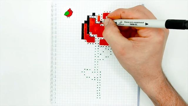 Как нарисовать розу, розочку по клеточкам ♥ Роза, розочка по клеточкам ♥ Рисунки по пикселям смотреть онлайн
