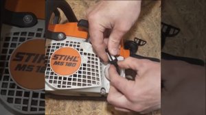 STIHL MS 180  Замена топливного и воздушного фильтра. Fuel and air filter replacement.