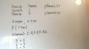 Теория вероятностей |Чтобы пройти в следующий круг соревнований команде нужно набрать хотя бы 4 очк