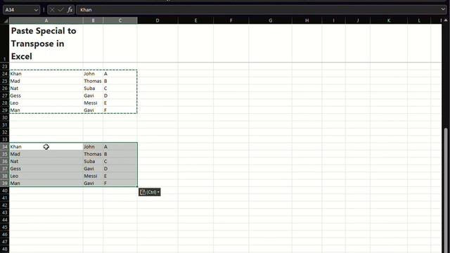 How to Paste Special to Transpose in Excel. смотреть онлайн