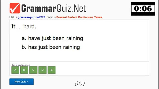 English Quiz #47: Present Perfect Continuous Tense - part1 #grammarquiz смотреть онлайн