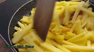 самая вкусная жареная картошка с луком и беконом #asmr