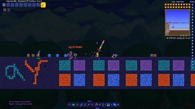 Terraria Supreme Buffed Rainbow Sword vs Calamity Mod Boss Rush смотреть онлайн