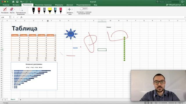 Урок Excel №5 "Вкладка "Рисование"" смотреть онлайн