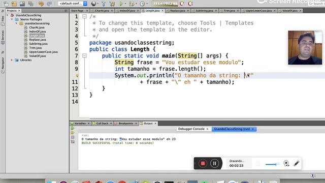Introdução a Strings, métodos length e charAt смотреть онлайн