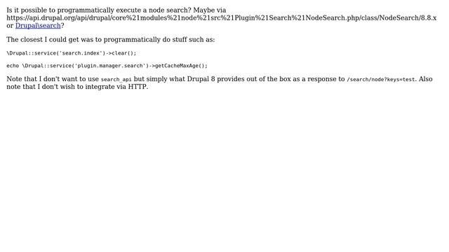 Drupal: Programmatically executing a node search смотреть онлайн