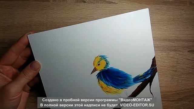 One stroke painting \How to paint a Bird easily\ Sakura painting смотреть онлайн