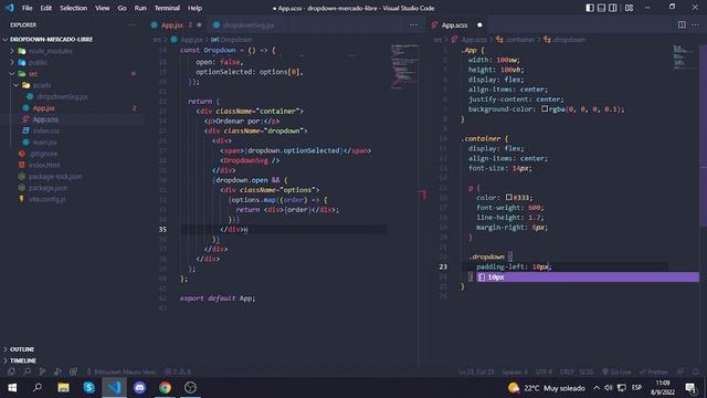 DROPDOWN con REACT y SASS смотреть онлайн