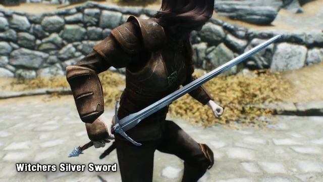 Skyrim Mod Spotlight: Leah Armour, Witchers Silver Sword, Momo Acrobatic Jump Animation смотреть онлайн