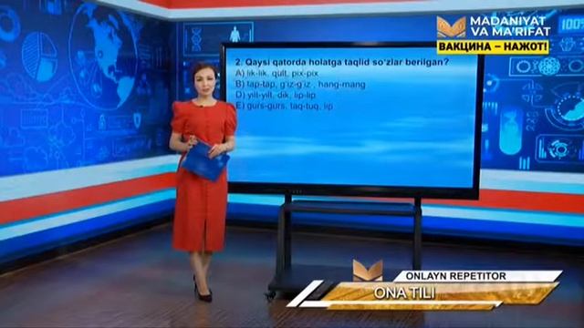 «Onlayn Repetitor» | Она - тили фанидан навбатдаги тест саволлари [10.09.2021]