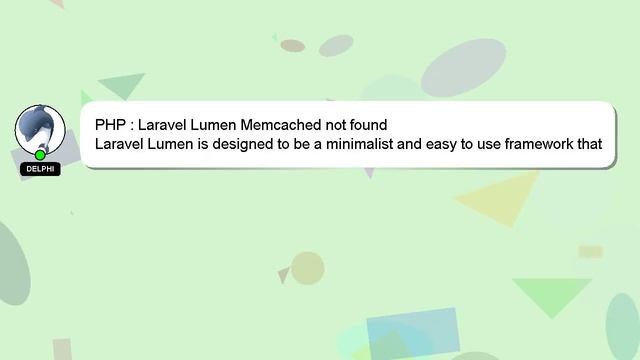 PHP : Laravel Lumen Memcached not found смотреть онлайн