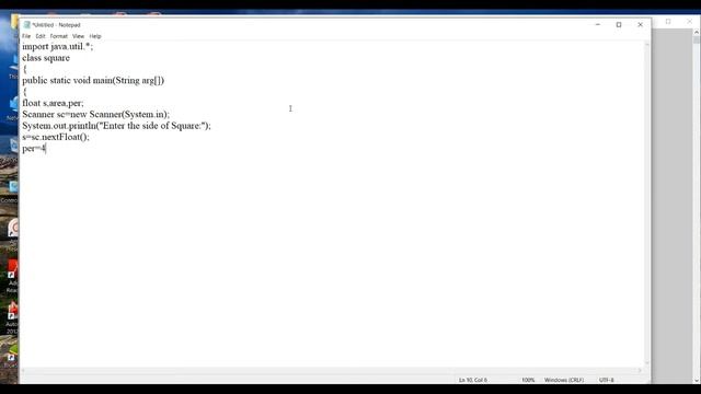 JAVA CODING for find the AREA &PERIMETER of SQUARE#AREA OF SQUARE#SQUARE IN JAVA#CODE FOR JAVA#CODI смотреть онлайн