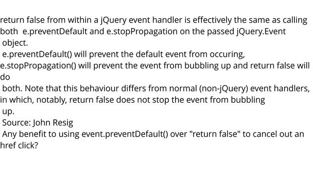 event.preventDefault() vs. return false смотреть онлайн