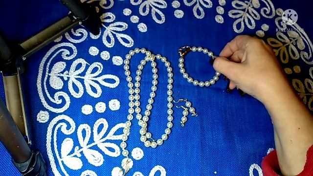 Делаю целый комплект из жемчужных бус)) Комплект "Элегантность" из искусственного жемчуга. смотреть онлайн