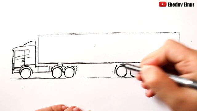 Как нарисовать Грузовик | Как нарисовать Фуру | Truck Drawing