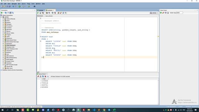 Строковая функция LPAD() в Oracle смотреть онлайн