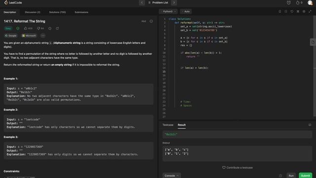 LeetCode 1417 - Reformat The String: A Microsoft Journey смотреть онлайн