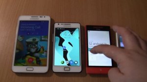 Incoming call at the Same Time  Samsung Galaxy Note 1 android 7+1200M+S2 android 11+HTC