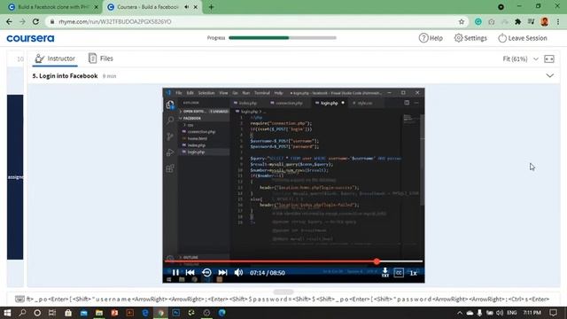 Build a Facebook clone with PHP | Coursera Project смотреть онлайн