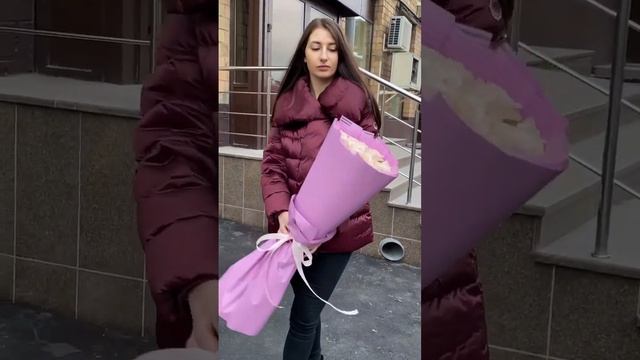 15 розовых роз Помароса #цветымосква