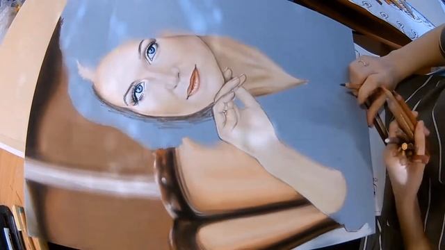 Полная прорисовка портрета .Пастель смотреть онлайн