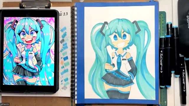 COMO DIBUJAR Y PINTAR A HATSUNE MIKU ANIME PASO A PASO смотреть онлайн