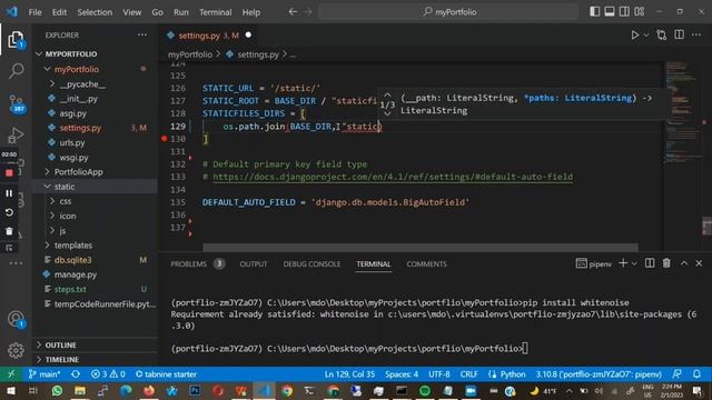 Serving Static Files in Production with whitenoise in Django смотреть онлайн