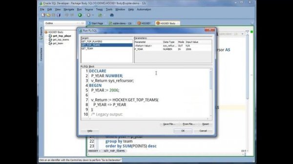 Working with PL-SQL in Oracle SQL Developer v4.0