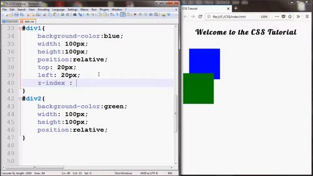 CSS Tutorial 31 - z-index Property смотреть онлайн