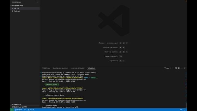 8.2 Git: Погружение в git - используем git reflog смотреть онлайн