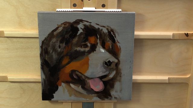 How to Paint a Dog Portrait in Oil: Bernese Mountain Dog Painting in Real Time смотреть онлайн