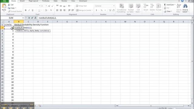Weibull Probability Density Function in Excel смотреть онлайн