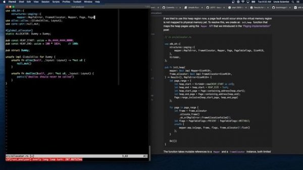 Writing an OS in Rust - Part 10 - Heap Allocation