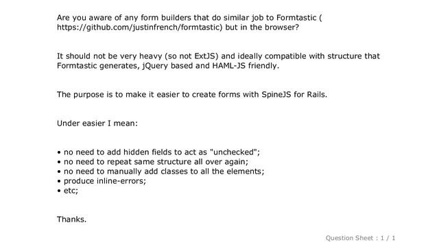 jQuery : Formtastic in JavaScript (form builder) смотреть онлайн