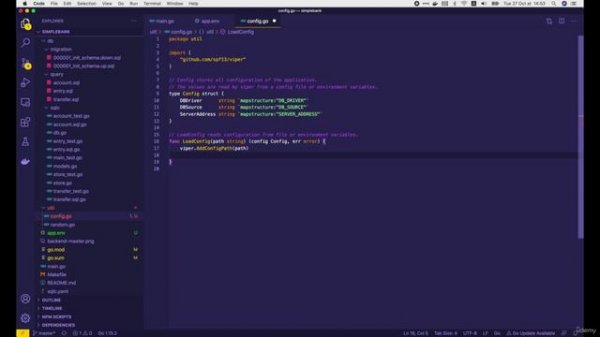 002 Load config from file & environment variables in Go with Viper