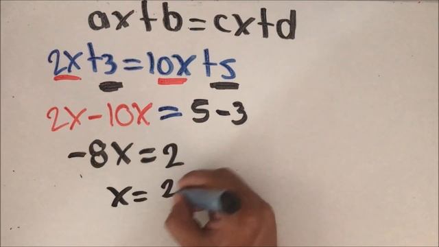 Cómo resolver fácilmente ecuaciones ax+b=cx+d, principios básicos смотреть онлайн