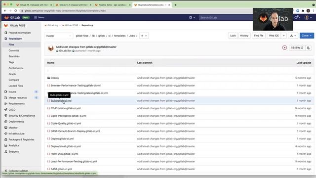 GitLab 14.1 Access the CI/CD template library from the pipeline editor смотреть онлайн