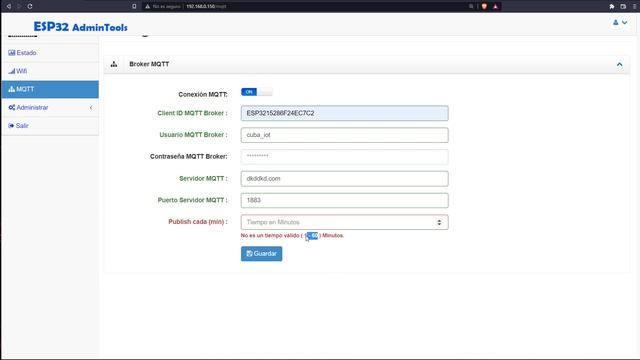 Vista opciones MQTT - Curso ESP32 Admin Tool (Servidor Web HTML) para Arduino Makers. смотреть онлайн