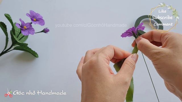 How To Make African Violets Paper Flower / Paper Flower / Góc Nhỏ Handmade