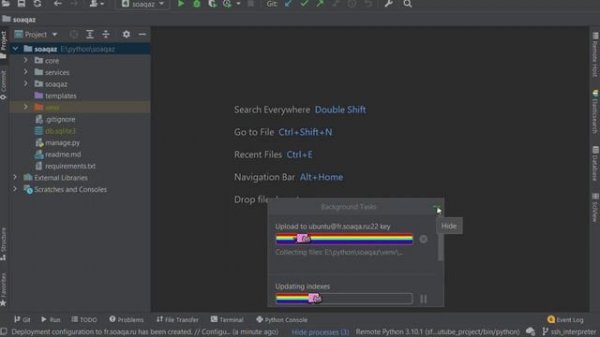 Python Pycharm ssh interpreter / удалённый интерпретатор python