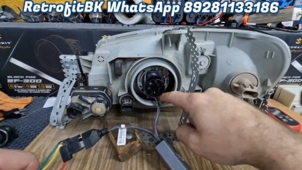 Правильная установка Led ламп на примере К5С Mini H4  в откртый и закрытый тип фар.