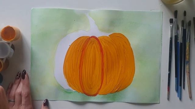 рисуем Тыкву. Овощи. Мастер класс Тыква. Рисунок смотреть онлайн