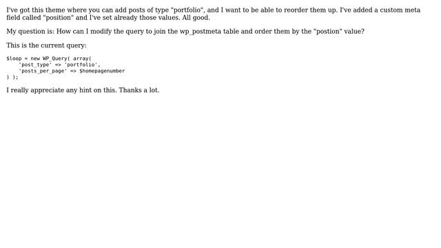 Wordpress: Reordering content using a meta value смотреть онлайн